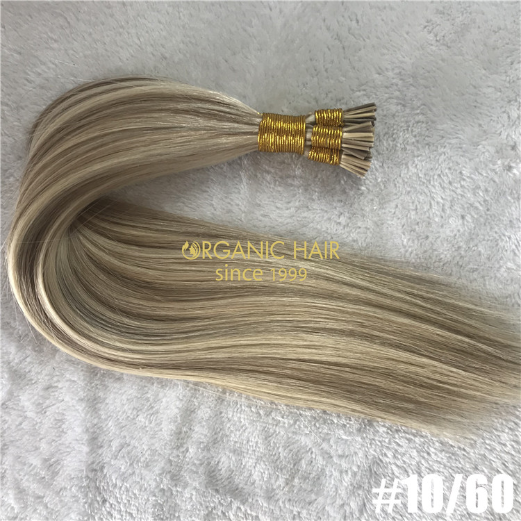 Human keratin itip hair extensions piano color #10/60 X143